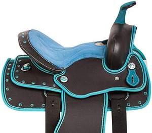 Juego de sillín de barril de carreras inglés de calidad superior, cabestros de cuero sintético a juego, alfombras de caballo de estilo occidental PUSHPA OVERSEAS - Product Image 2