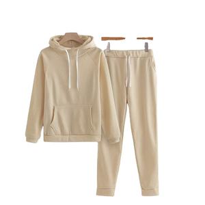 Survêtements très exigeants pour femmes, grande taille, pull en coton uni décontracté à capuche et survêtement de jogging avec logo personnalisé en option - Product Image 1