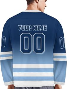 เสื้อเจอร์ซีย์ฮ็อกกี้น้ำแข็งแบบพรีเมี่ยมเสื้อทีมโพลีเอสเตอร์ถักสองชั้นแบบทนทานแบบซับลิเมชัน - Product Image 3