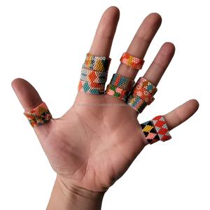 Boho แหวนสวมนิ้วประดับมุกลูกปัดหลายแบบแหวนทรงเรขาคณิตน้ำจืดเครื่องประดับผู้หญิงแบบวงกลมต่อเนื่องขนาดเล็ก - Product Image 1