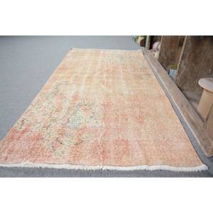 Tapis Vintage Turc Grand 3.2 X 6.4ft Orange Beige Laine Latex Support Motif Abstrait Forme Rectangulaire pour Couloir Tapis de Chambre - Product Image 4