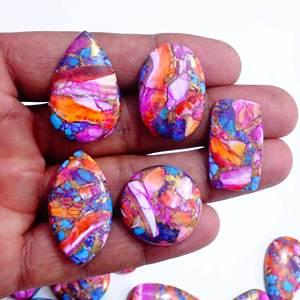 พลอยหอยนางรมสีชมพูหนามเทอร์ควอยซ์ธรรมชาติที่สวยงามอัญมณีหลวมใช้อัญมณีหลวมรูปร่างผสม - Product Image 2