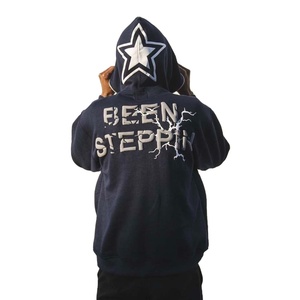 OEM nueva moda 100% algodón pesado de gran tamaño ajuste Puff impresión carta completa cremallera Sudadera con capucha personalizada para Hombre Sudaderas con capucha y sudaderas - Product Image 2