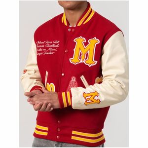 Veste universitaire de baseball unisexe, broderie personnalisée, patchs en toile, patchwork, grande taille - Product Image 1