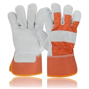 Guantes de soldadura de cuero dividido de vaca de larga duración de alta calidad, guantes de aparejo canadienses de trabajo, guantes de seguridad, aparejo de protección de manos - Product Image 1