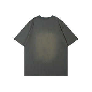 T-shirt épais de haute qualité 100% coton à col rond et à épaules tombantes avec motif solide délavé avec logo personnalisable - Product Image 4