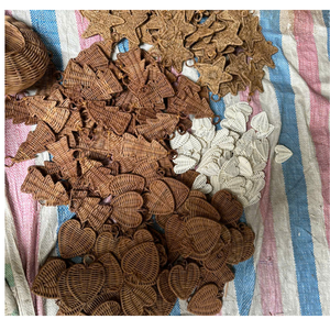 Ornements de Noël en rotin en osier d'arbre d'étoile faits à la main ornements de Noël en rotin naturel de matériel écologique pour la décoration de la maison - Product Image 2