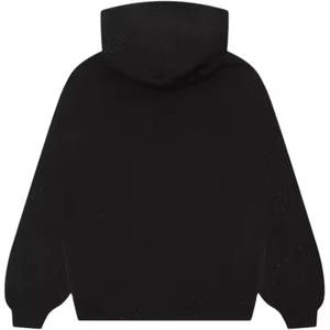 Veste d'hiver sur mesure pour hommes tissu respirant à séchage rapide surdimensionné à capuche strass motif solide teint uni vente en gros - Product Image 2