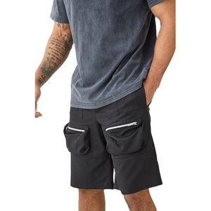 New Design Custom Two Zipper Pockets Front Men's Fashion Wear 100% Cotton Solid Customizable Color Streetwear Short <b>Elastic</b> - Product Image 6