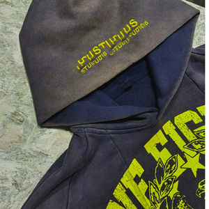 2025 logotipo personalizado 100% algodón Boxy cremallera pulóver Sudadera con capucha hombres Sunfaded ácido lavado bordado desgastado - Product Image 3