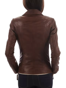 Chaqueta de Cuero para Mujer, Fabricante Mayorista, Chaqueta de Cuero para Mujer en Color Sólido - Product Image 6