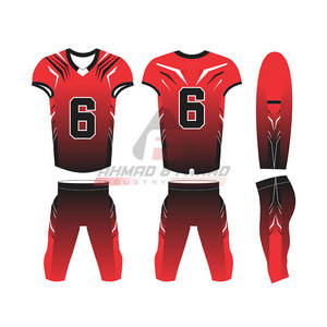 Uniforme de fútbol americano hecho a medida de alta calidad superventas, diseño transpirable de talla grande con manga corta de verano - Product Image 6