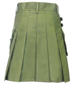 Kilt utilitaire confortable en coton olive pour hommes, vêtements traditionnels européens - Product Image 3