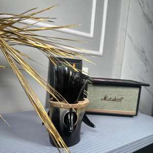 Corne de tir à boire naturelle Viking 4 pièces ensemble avec support de corne de haute qualité - Product Image 3