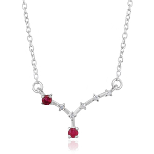 Collar de Plata de Ley 925 de lujo de alta calidad, rubí natural, Arco Iris, Luna, múltiples piedras preciosas, collar del zodiaco, joyería - Product Image 1