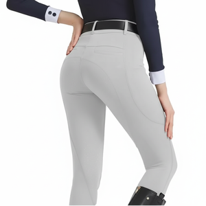 Pantalones de Equitación de Cintura Alta Personalizados para Mujer, Pantalones de Montar de Punto Duraderos, Talla Grande, Ecológicos, de Longitud Completa, con Bolsillos Profundos - Product Image 1