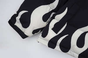 Blouson Bomber d'Hiver pour Homme Style Urbain Coupe Ample Col Montant Décontracté Logo Avant Tissu Toile Coupe-Vent Chaud - Product Image 6