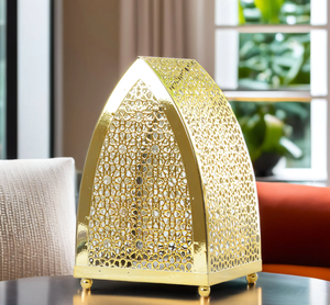 Best Price Metal <b>Gold</b> Candle <b>Lantern</b> For Tabletop Home Hotel Restaurant Decoration - Product Image 4