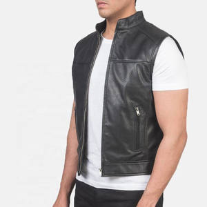 Gilet de motard pour homme hiver 2026, style SWAT, en cuir de vachette noir premium, avec capuche en peau de mouton, fermeture éclair, respirant et crocheté - Product Image 1