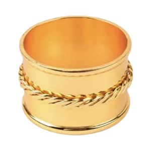 Anneaux de serviette en acier inoxydable doré de luxe Décoration de table en métal pour les fêtes de mariage de Noël pour la cuisine - Product Image 1