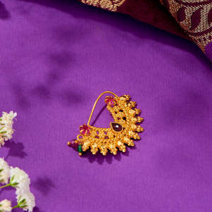 Fancy Gold Nath for Women-Brass <b>Indian</b> Nose <b>Ring</b> - Product Image 1