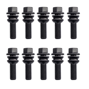 10 tornillos negros ch.19 14x1.5 con arandela esférica móvil de 37 mm - Product Image 1