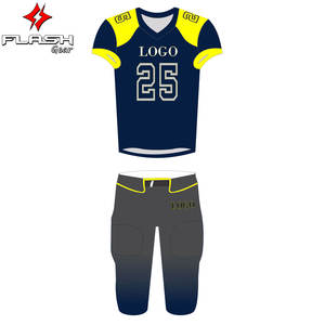 Uniformes de football américain de qualité en gros Maillot en sergé pour jeunes avec design personnalisé et style d'ensembles d'impression - Product Image 1