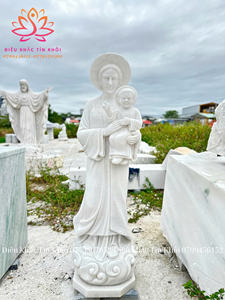 รูปปั้นที่กำหนดเองกลางแจ้งที่ทันสมัยของผู้หญิงของเราจาก La VANG แกะสลักด้วยมือในเวียดนามพื้นผิวขัดเงาพร้อมการรับประกัน1ปี - Product Image 3