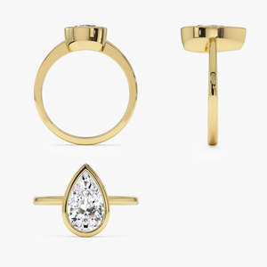 แหวนเพชรเม็ดเดี่ยวทรงลูกแพร์ประดับเพชรแล็บโกรว์ 1.50 กะรัต E-F VS ทอง 14K สำหรับงานหมั้นและเป็นของขวัญ - Product Image 4