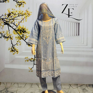 Salwar Kameez Indio-Pakistaní Preconfeccionado con Bordado, Ropa Casual para Mujer, Tela Ligera, Absorbe la Humedad, Secado Rápido, Cómodo - Product Image 3