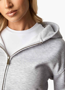 Conjunto de Sudadera con Capucha y Cremallera, Color Gris, Corte Holgado, Estilo Casual, Unisex, para Otoño - Product Image 4