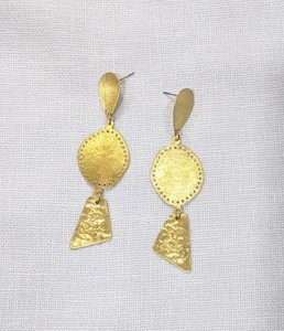 Pendientes de gancho de latón hechos a mano, latón antiguo con textura étnica, corte ácido, estilo bohemio con patrón geométrico clásico - Product Image 6