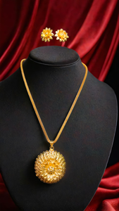 Super Grade collar pendientes conjunto con 22Ct chapado en oro diseño de moda collar pendientes conjunto para mujeres usan joyería - Product Image 3