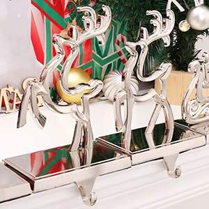 Antique Silver <b>Stocking</b> Holder in Metal With Stylish Stand Ornament Perfect for <b>Christmas</b> Festive Home Decor Holiday Decorations - Product Image 4