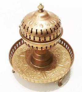 Metal Silver Plated Shiny Polished Hammered Texture and Unique Golden Designer Luxury Look Wholesale Incense Bakhoor <b>Burner</b> - Product Image 1