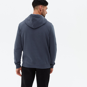 Venta al por mayor 100% algodón pulóver sudaderas con capucha hombres Invierno Polar transpirable patrón sólido Anti-retráctil térmico ecológico sudaderas - Product Image 3