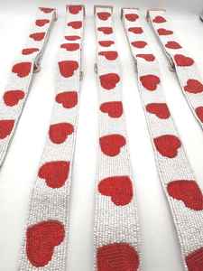 Sangle de sac à main en perles de coeur Sangle de sac réglable Sangle de sac transparente Sangle de sac en perles de coeur - Product Image 2