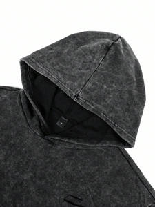 Sudadera con capucha extragrande de algodón grueso para mujer, estilo vintage con bordados, pedrería y lavado ácido, ideal para invierno. - Product Image 6