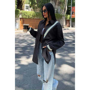 Camisa Casual Oversize de Popelina 3436 con Detalle de Banda - Product Image 6