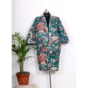 Beautiful Handmade Kantha Quilted Cotton Womens Kimono Jacket Available at Affordable Price from India