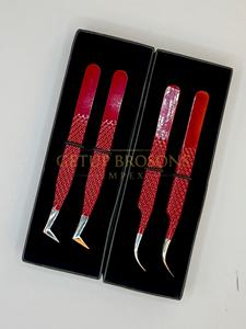 Meilleur design anti-magnétique pour cils GETUP BROSONS IMPEX, courbe de 90 degrés, isolation, revêtement en poudre rouge, argenté - Product Image 2