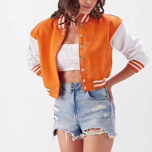 Pakistán fabrica Top corto Letterman chaquetas de alta calidad ligero Oem diseño Crop Top Letterman chaquetas - Product Image 6