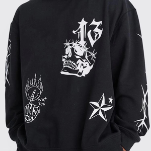 Conjunto de chándal con logotipo personalizado unisex, conjunto de chándal pesado de gran tamaño, alta calidad, ajustado, talla grande, contraste de color para el verano - Product Image 5