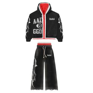 Survêtement tricoté personnalisé pour hommes sweat à capuche respirant deux pièces ensemble de sport fournisseur OEM tenue de jogging décontractée - Product Image 1