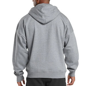 ซิปมีฮู้ดปรับแต่งได้, ทรงโอเวอร์ไซส์, ผ้าฝ้าย100%, สไตล์ซักกรดสำหรับผู้ชาย, กระเป๋าจิงโจ้และดีไซน์เฮฟวี่เวท - Product Image 2