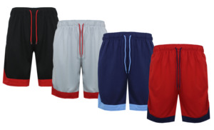 Shorts de sport décontractés pour hommes, taille mi-haute, respirants, écologiques, anti-humidité, en maille, avec cordon de serrage et poches - Product Image 4