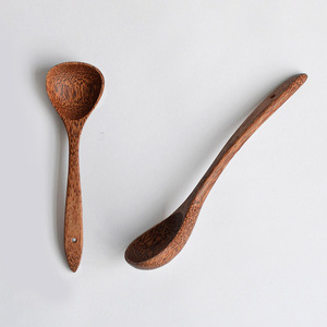 Herramientas de cocina para el hogar y el restaurante, cucharón de madera natural, juego de cucharas de Sopa de coco, la mejor opción, cucharones de madera - Product Image 1