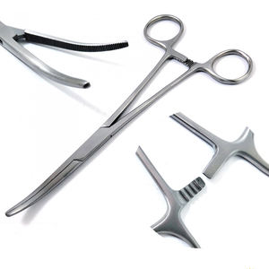 Pinzas Halsted para Mosquitos 12.5cm 5 Pulgadas Rectas Curvas Punta Fina Mandíbula Totalmente Dentada 1x2 Dientes Mango con Anillo de Bloqueo de Trinquete - Product Image 4