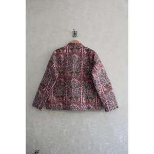 Chaqueta Acolchada Reversible Hecha a Mano con Estampado Floral, 100% Algodón, Cálida, de Manga Larga, Estilo Étnico Indio, para Primavera - Product Image 4