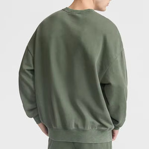 Logo personnalisé Hommes 100% coton brodé Streetwear Sweat-shirt à col rond | OEM ODM de pull vierge - Product Image 5